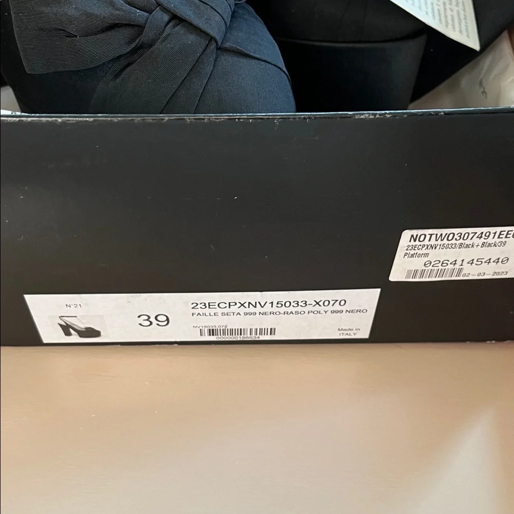 N21 Numero Ventuno Faille Seta 999 Nero Platform Heels EU 39 (US‎ 8) NWOT